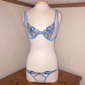 2 piece blue lingerie